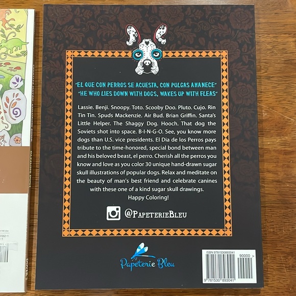 2 Coloring Books Dazzling Dogs & Dog Sugar Skull - Picture 5 of 10